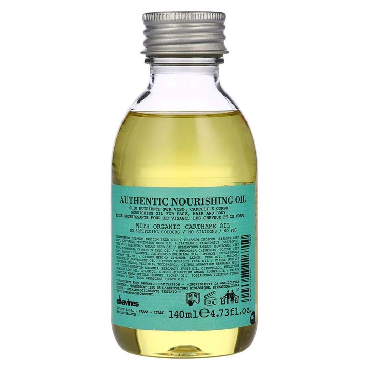 Davines Authentic Nourishing Oil 140 ml – wielofunkcyjny olejek do ciała i włosów, odżywiający i chroniący skórę oraz pasma.