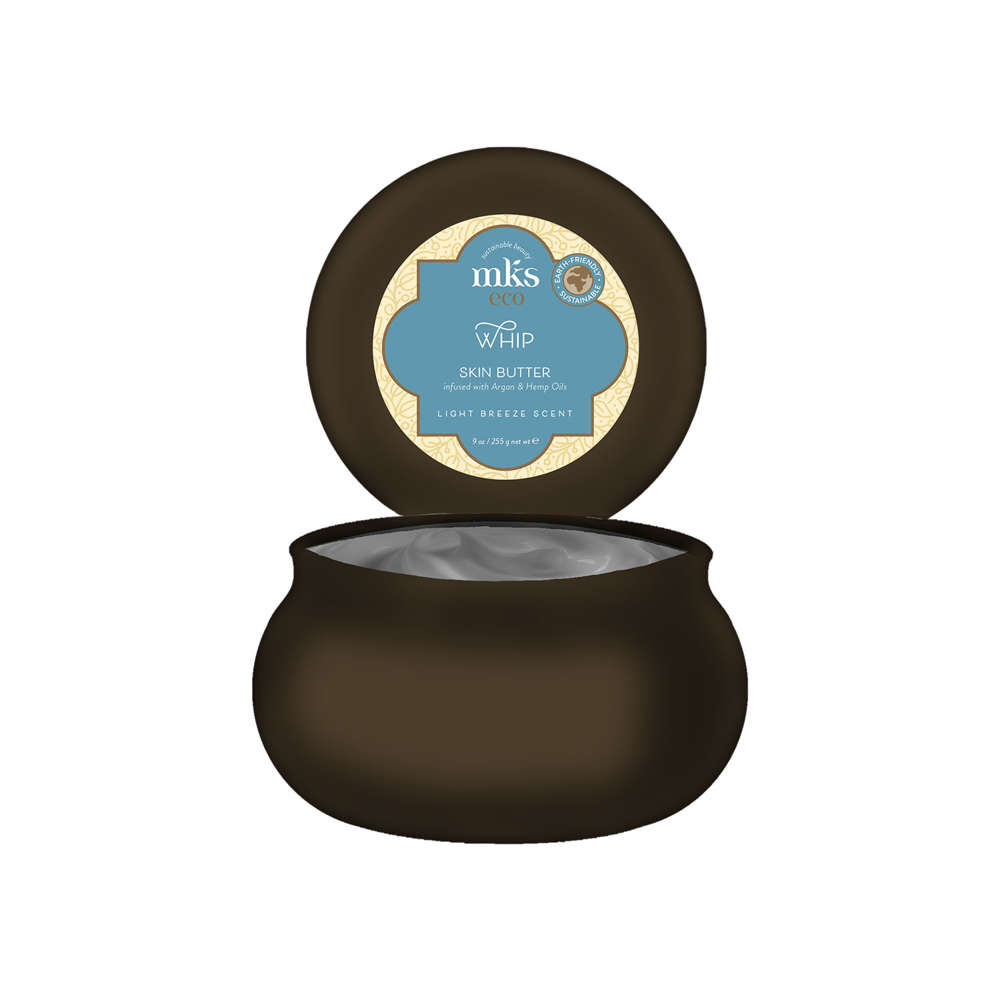 MKS ECO Whip Light Breeze 227 g – masło do ciała z olejkiem arganowym i masłem shea, intensywnie nawilżające i odżywiające, pozostawiające skórę miękką, gładką i aksamitną.