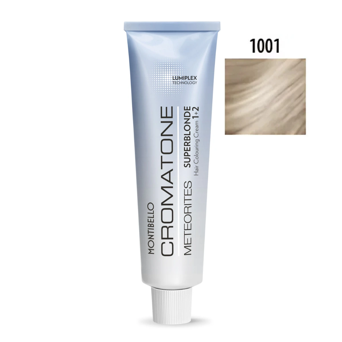 Montibello Cromatone Meteorites 1001 – profesjonalna farba do włosów w odcieniu rozjaśnianego platynowo popielatego blondu, trwała koloryzacja fryzjerska z technologią Lumiplex