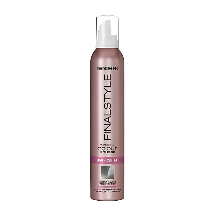 Montibello Finalstyle Colour 320 ml – koloryzująca pianka stylizująca w odcieniu popielu dla włosów naturalnych i farbowanych, nadająca teksturę, blask oraz ochronę przed czynnikami zewnętrznymi.