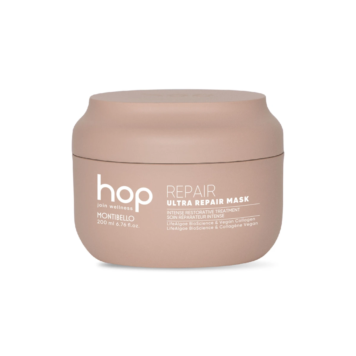 Montibello HOP Ultra Repair Mask 200 ml – maska regenerująca do włosów suchych i zniszczonych z kolagenem roślinnym i ceramidami