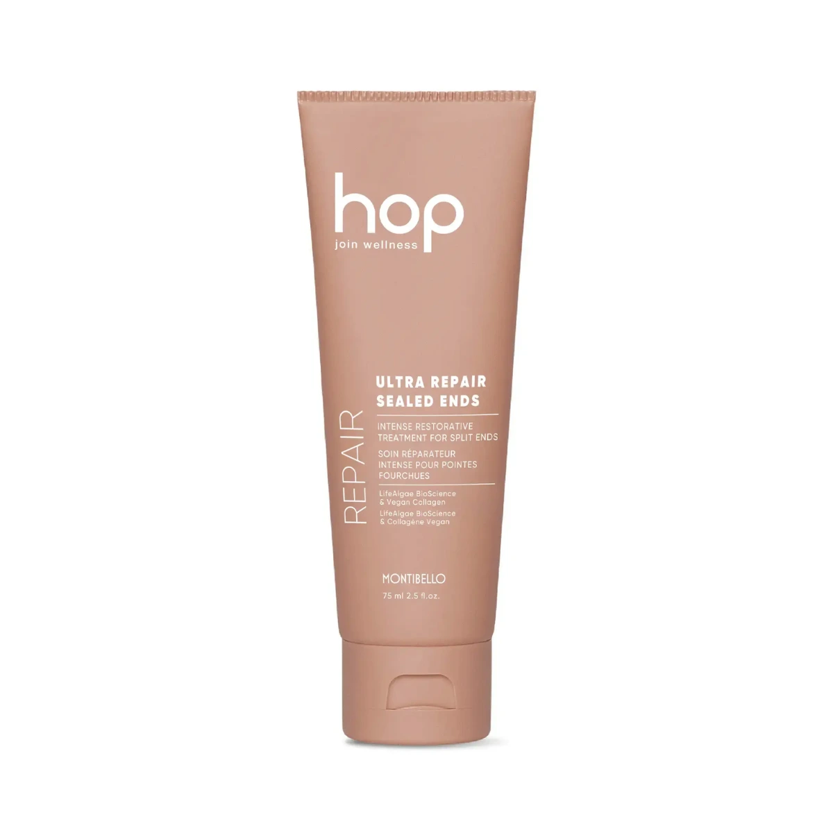 Montibello HOP Ultra Repair Sealed Ends 75 ml – odżywczy krem regenerujący do końcówek z kolagenem i ceramidami