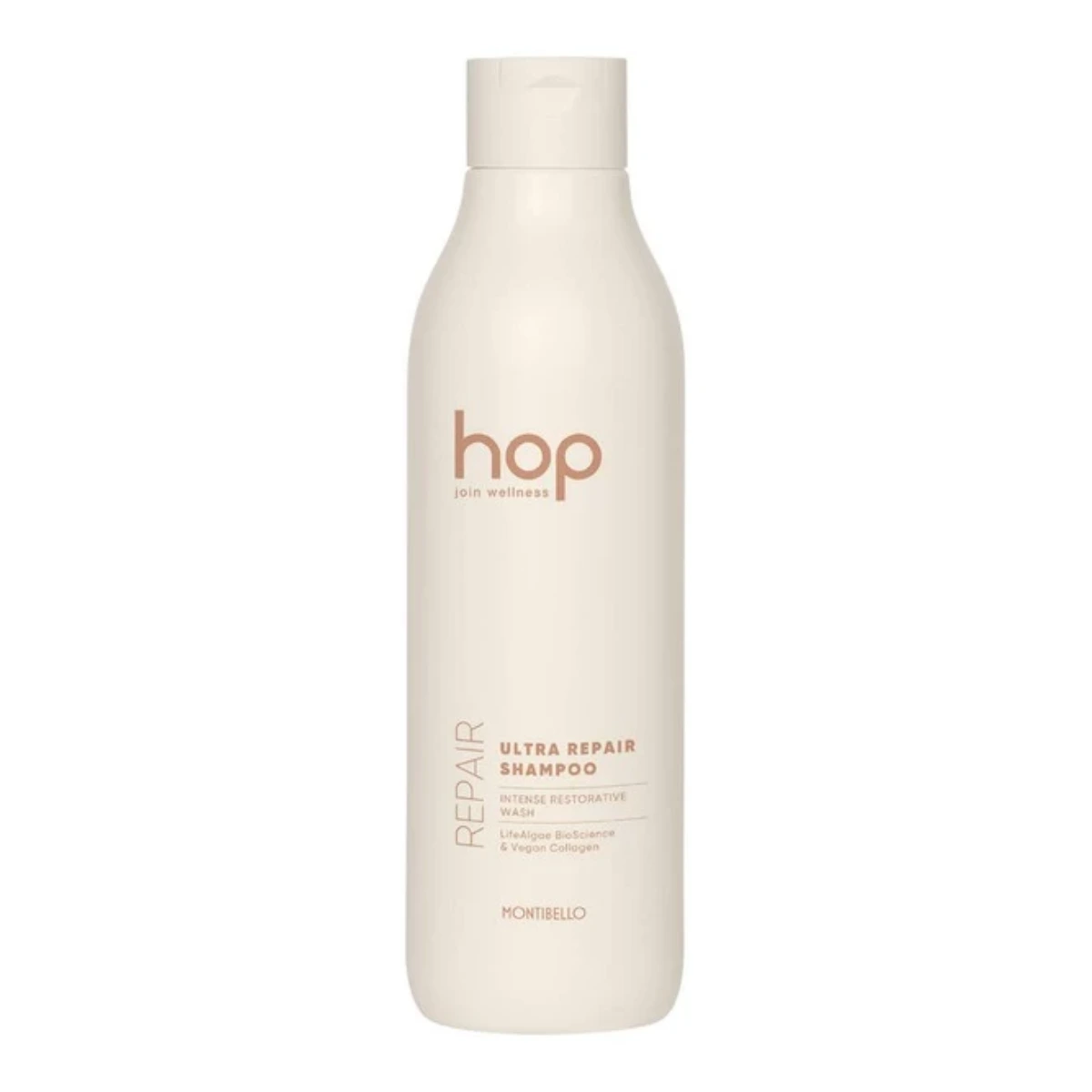 Montibello HOP Ultra Repair Shampoo 1000 ml – szampon do włosów suchych i zniszczonych z kolagenem roślinnym, ceramidami i algami morskimi