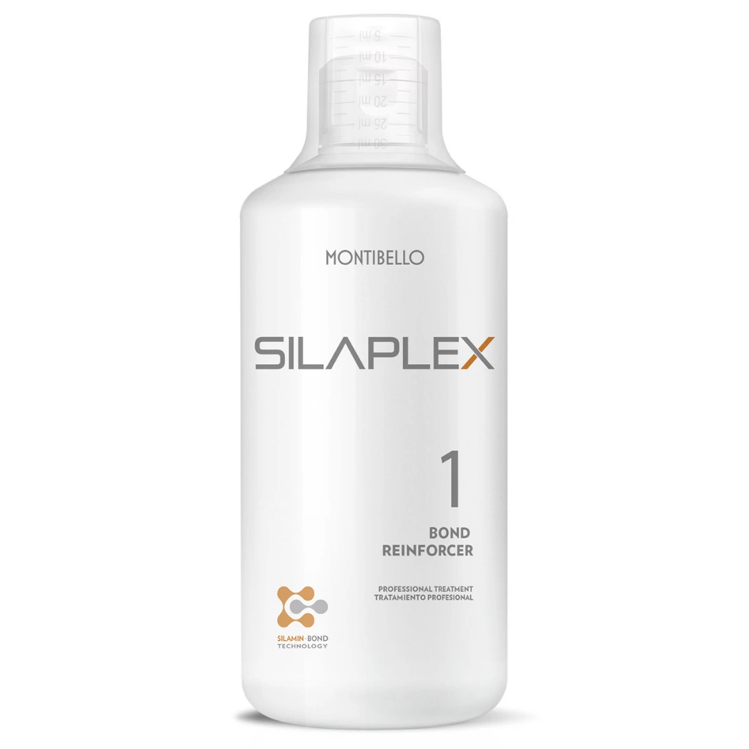 Montibello Silaplex No.1 500 ml – kuracja wzmacniająca do koloryzacji i rozjaśniania, zawiera argininę i Silamin K, chroni strukturę włosów przed uszkodzeniami chemicznymi.