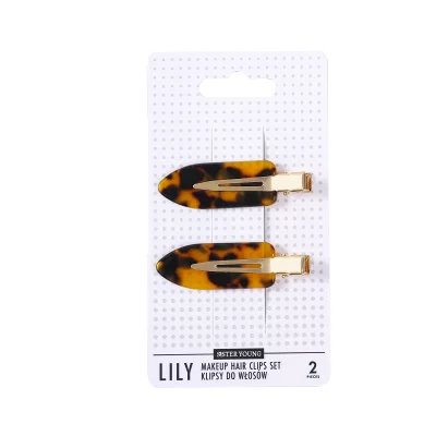 Sister Young – LILY – Zestaw klipsów do włosów – Deep Leopard Print, 2 szt.
