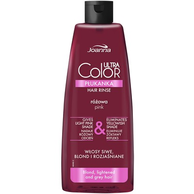 WYPRZEDAŻ JOANNA Ultra Color Płukanka Różowa do Włosów Blond, Rozjaśnianych, Siwych 150 ml