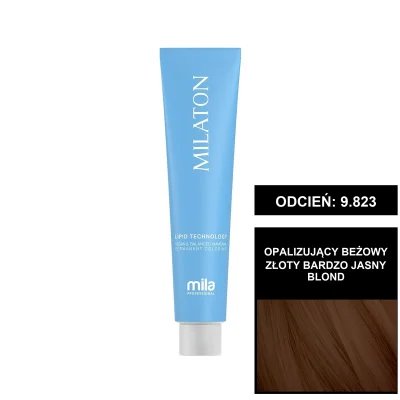 Mila Professional Milaton High Cover farba do włosów 9.823 Opalizujący beżowy złoty bardzo jasny blond 100 ml