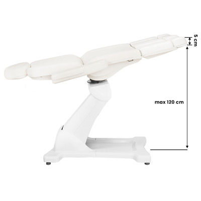 Fotel kosmetyczny elektr. Azzurro 869AS pedi obrotowy 5 siln. biały