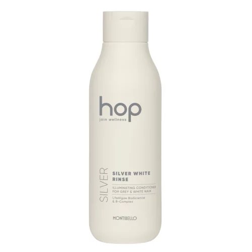 Montibello HOP Silver White Rinse 750 ml – rozświetlająca odżywka płukanka do włosów siwych i platynowych