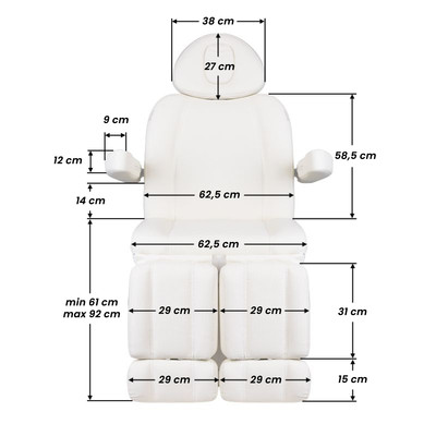 Fotel kosmetyczny elektr. Azzurro 708BS Exclusive pedi pro 3 siln. podgrzewany