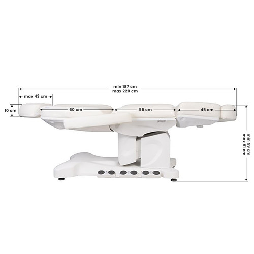 Fotel kosmetyczny elektr. Azzurro 708B Exclusive 4 siln. podgrzewany