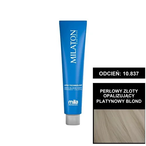 Mila Professional Milaton Classic farba do włosów 10.837 Perłowy złoty opalizujący platynowy blond 100 ml