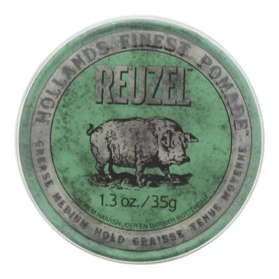 Reuzel – Grease Medium Hold Pomade – Piglet 35 g – Zielona woskowa pomada o średnim chwycie i połysku