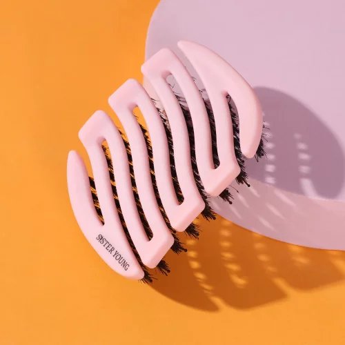 Sister Young Mila Pocket PINK – Mini szczotka do włosów z włosiem dzika i nylonu