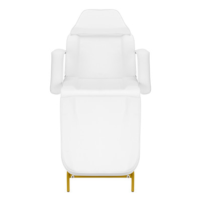 Fotel kosmetyczny 557G z kuwetami złoto biały