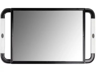 JRL Vista – Lustro barberskie czarne z podwójnym uchwytem – przenośne i trwałe