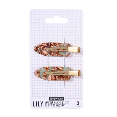 Sister Young – LILY – Zestaw klipsów do włosów – Green Coffee, 2 szt.
