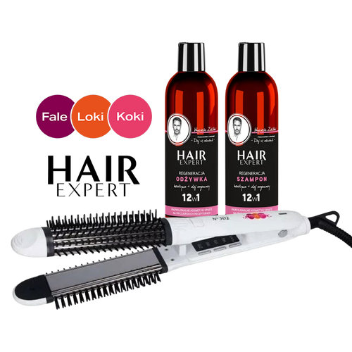 Prostownica FLK N302 Premium + Szampon i Odżywka Hair Expert Regeneracja 