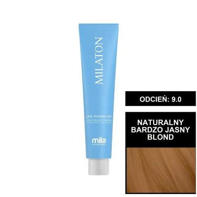 Mila Professional Milaton High Cover Natural farba do włosów 9.0 Naturalny bardzo jasny blond 100 ml