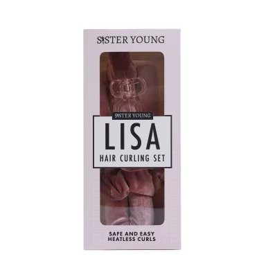 Sister Young – LISA – Zestaw do kręcenia włosów – Pink (wałek, 2 gumki, 1 klamerka)