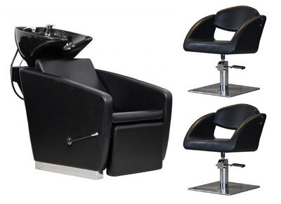 Zestaw Fryzjerski - 2 Fotele ALANI + Myjnia VASTO