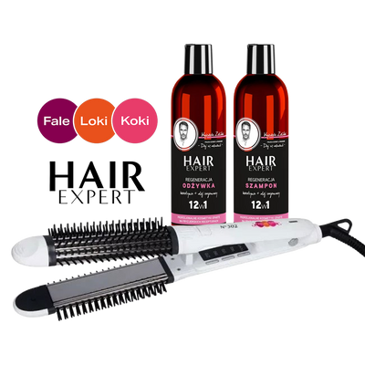 Prostownica FLK N302 Premium + Szampon i Odżywka Hair Expert Regeneracja 