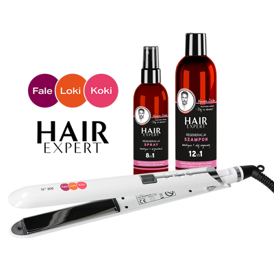 Prostownica FLK N101 Premium + Spray i Szampon Hair Expert Regeneracja