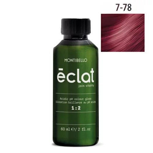 Farba Montibello Éclat 7.78 kwaśna rewitalizująca intensywny czerwono-fioletowy blond 60 ml