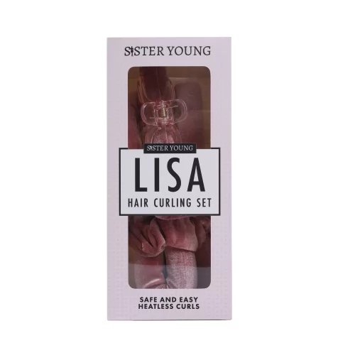 Sister Young – LISA – Zestaw do kręcenia włosów – Pink (wałek, 2 gumki, 1 klamerka)