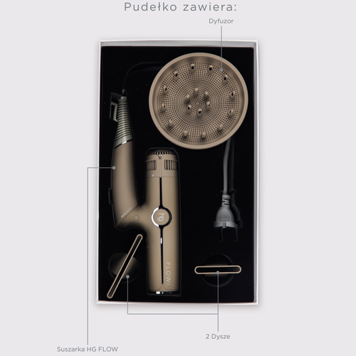 Suszarka do włosów HG Flow Energooszczędna A+++ 1300W Czarna