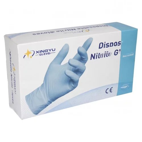 Fale Loki Koki – Rękawiczki nitrylowe ochronne – Rozmiar L – Niepudrowane, niebieskie – 100 szt.