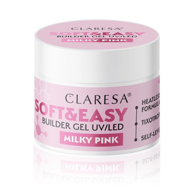 Claresa żel budujący Soft&Easy gel milky pink 90g