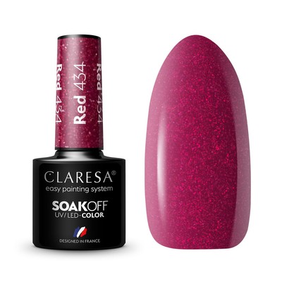 CLARESA Lakier hybrydowy RED 434 -5g