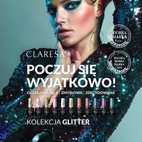 CLARESA Lakier hybrydowy GLITTER 1 -5g