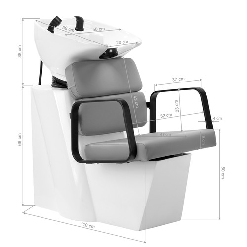 Gabbiano myjnia fryzjerska Porto czarno Szary