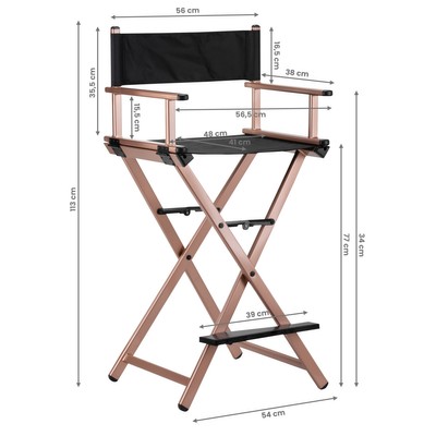 Krzesło do makijażu Alu różowe złoto