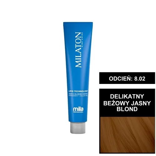 Mila Professional Milaton Classic farba do włosów 8.02 Delikatny beżowy jasny blond 100 ml