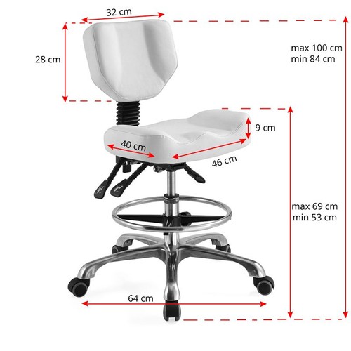 Taboret kosmetyczny A-4299 biały