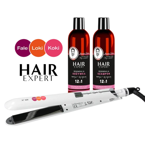 Prostownica FLK N101 Premium + Szampon i Odżywka Hair Expert Regeneracja