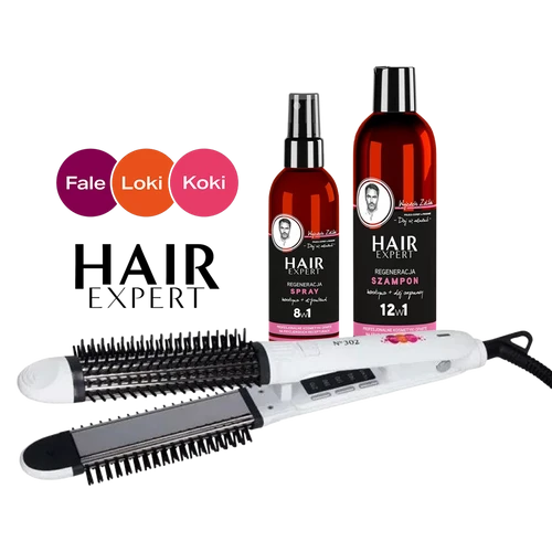 Zestaw Prostownica FLK N302 Premium  + Spray i Szampon Hair Expert Regeneracja
