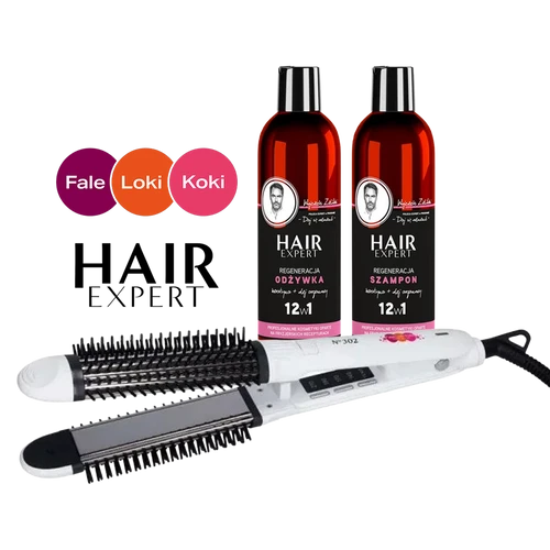 Prostownica FLK N302 Premium + Szampon i Odżywka Hair Expert Regeneracja 